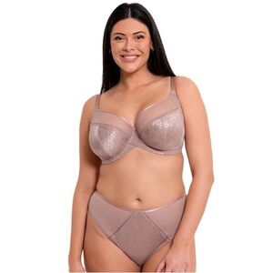 NWT Curvy Kate 30K Amaze Side Support Balcony 0317 Mink Textured Balconette Bra